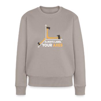 always label your axes - Women's Premium Organic Jumper - taupe - Front - Julia (174cm)