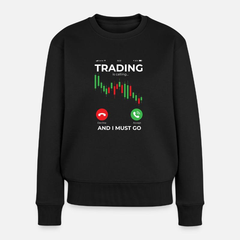 Day-Trading - Trading - Frauen Premium Bio Pullover - Schwarz
