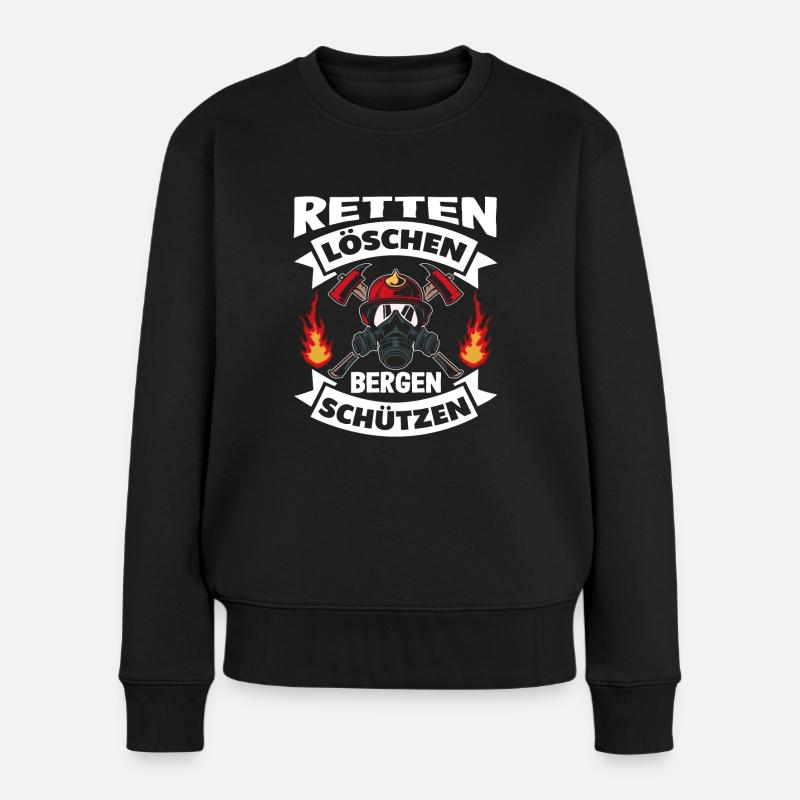 Feuerwehrmann Feuerwehr Leitspruch Motto Geschenk - Frauen Premium Bio Pullover - Schwarz