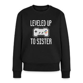 Sister - Frauen Premium Bio Pullover - Schwarz - Vorne - Julia (174cm)
