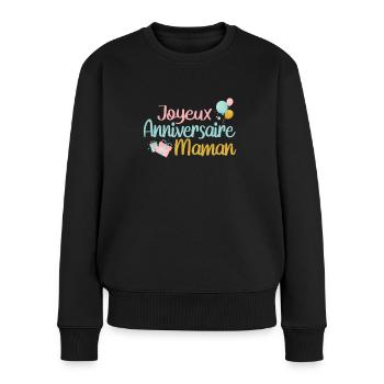 Joyeux anniversaire maman - Pull Premium bio Femme - noir - Devant - Julia (174cm)