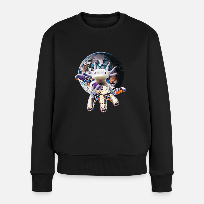 Axolotl - Frauen Premium Bio Pullover - Schwarz