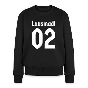 Lausmadl 01 02 bayerisch Bayern Dialekt Bayerin - Frauen Premium Bio Pullover - Schwarz - Vorne - Julia (174cm)