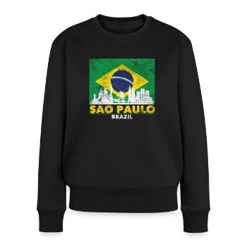Sao Paulo City Travel Brazil - Women's Premium Organic Jumper - black - Front - Julia (174cm)