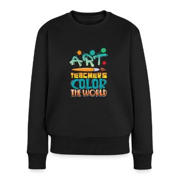 Art teachers lend the world color - Women's Premium Organic Jumper - black - Front - Julia (174cm)