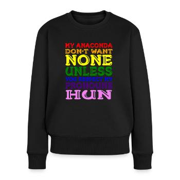 Meine Anakonda will keine, es sei denn, Sie respektieren meine - Frauen Premium Bio Pullover - Schwarz - Vorne - Julia (174cm)