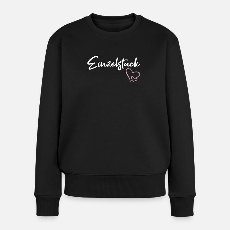Einzelstück Herzen Trendy Cool Stylish Mädchen - Frauen Premium Bio Pullover - Schwarz