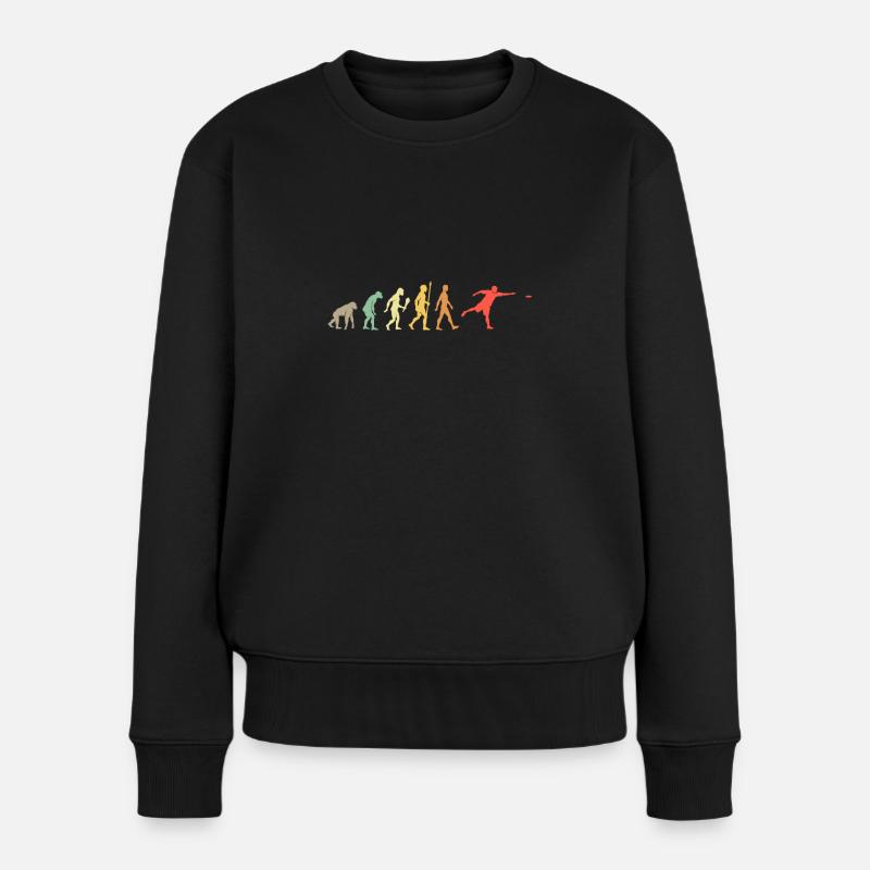 Vintage Disc Golf Evolution Frisbee Geschenk - Frauen Premium Bio Pullover - Schwarz