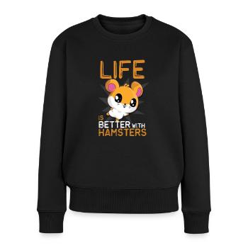 Life Is Better With Hamsters Drôle de hamster - Pull Premium bio Femme - noir - Devant - Julia (174cm)