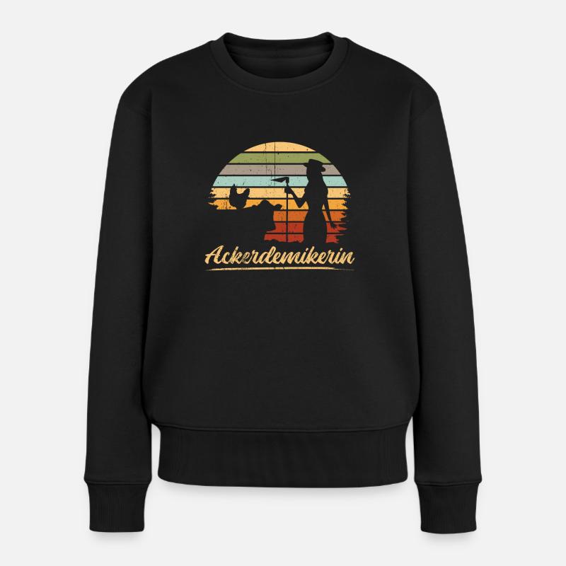 Ackerdemikerin Bäuerin Landwirtin Geschnekidee - Frauen Premium Bio Pullover - Schwarz
