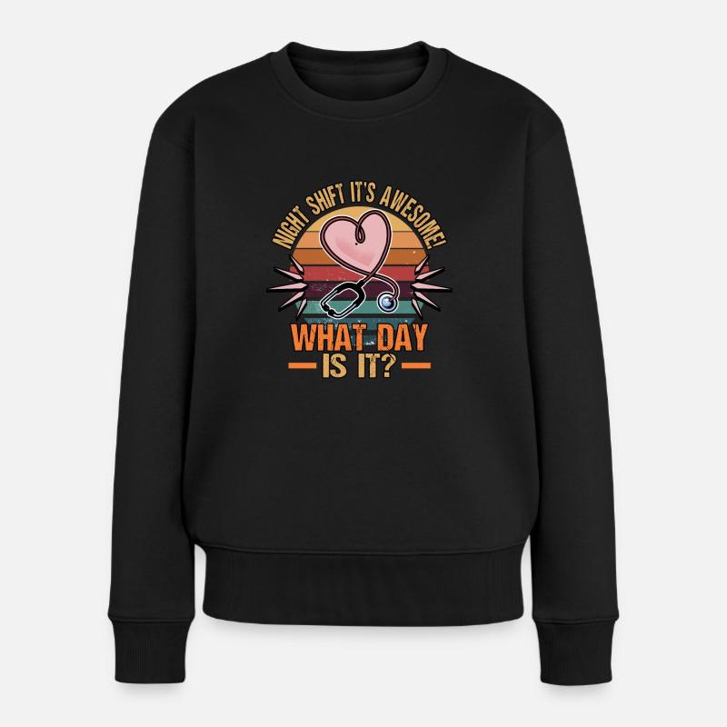 Krankenschwester Krankenhaus Pflegekraft Geschenk - Frauen Premium Bio Pullover - Schwarz