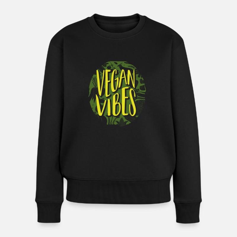 Vegan Veganer - Frauen Premium Bio Pullover - Schwarz