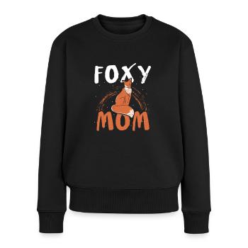 Foxy Mom - Fuchs Fuchsliebhaber - Frauen Premium Bio Pullover - Schwarz - Vorne - Julia (174cm)