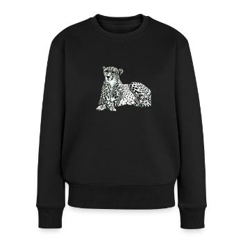 Guépard - Pull Premium bio Femme - noir - Devant - Julia (174cm)