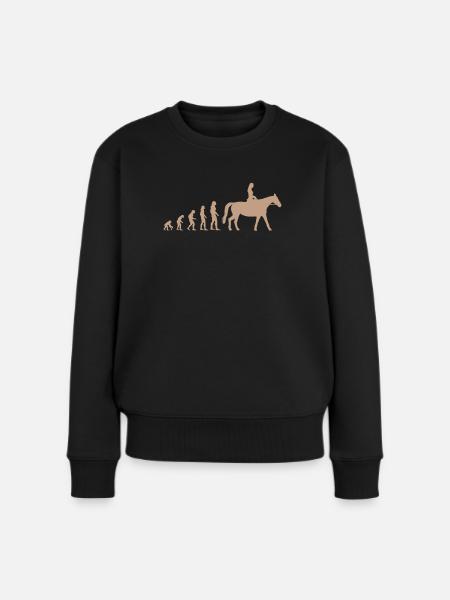 Riding Cheval Evolution Drôle Cadeau - Pull Premium bio Femme - noir