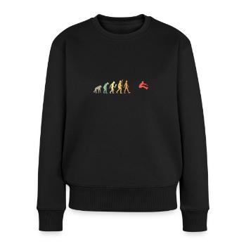 Vintage Long Jump Evolution Jumper Gift Idea - Women's Premium Organic Jumper - black - Front - Julia (174cm)