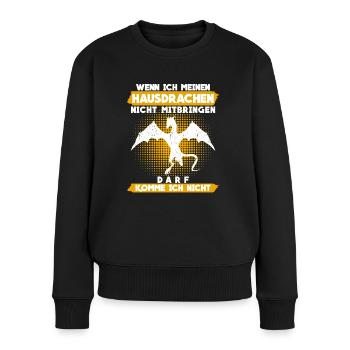 Hausdrache Drache - lustiger Spruch - Frauen Premium Bio Pullover - Schwarz - Vorne - Julia (174cm)