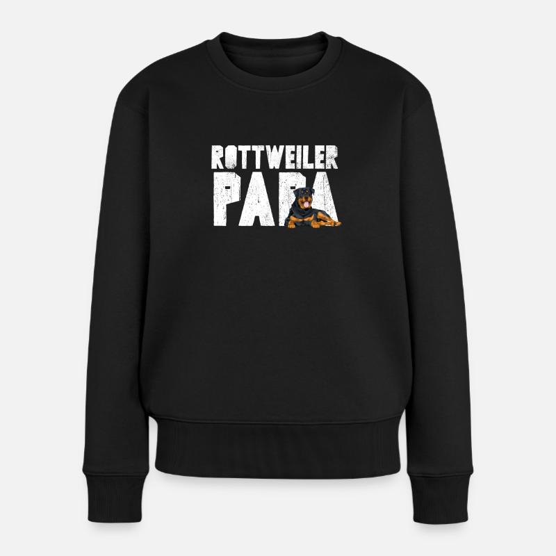 Rottweiler Papa - Frauen Premium Bio Pullover - Schwarz