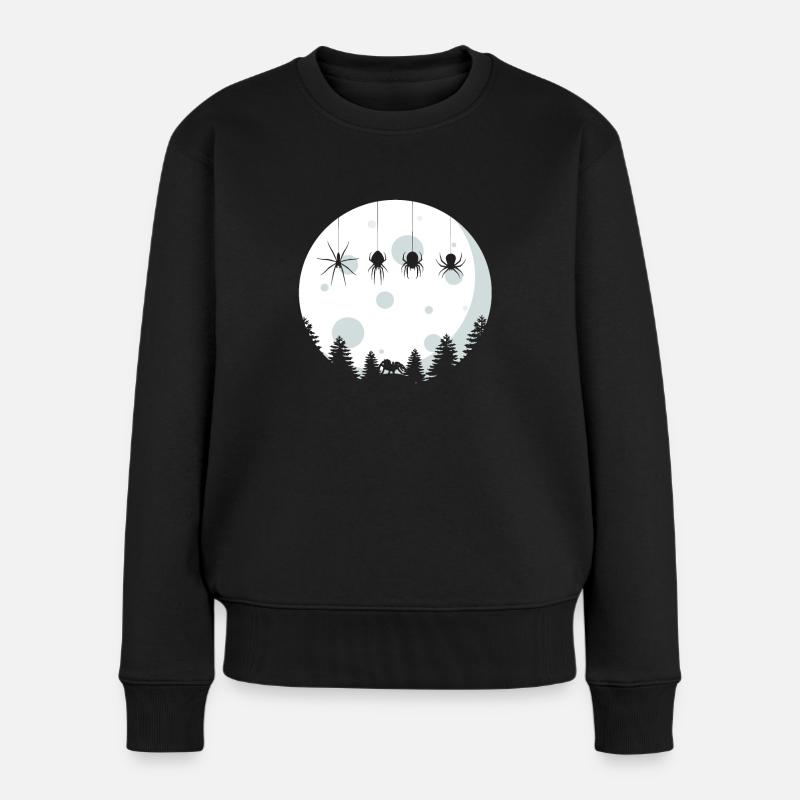 Spinnen - Frauen Premium Bio Pullover - Schwarz