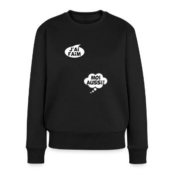 Geschenk Lustige Schwangere Frau Baby Humor - Frauen Premium Bio Pullover - Schwarz - Vorne - Julia (174cm)
