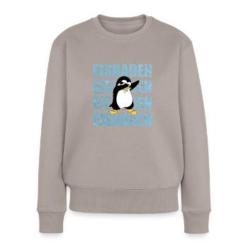 Eisbaden Eisbaden Winterbaden Eisschwimmen - Frauen Premium Bio Pullover - Taupe - Vorne - Julia (174cm)