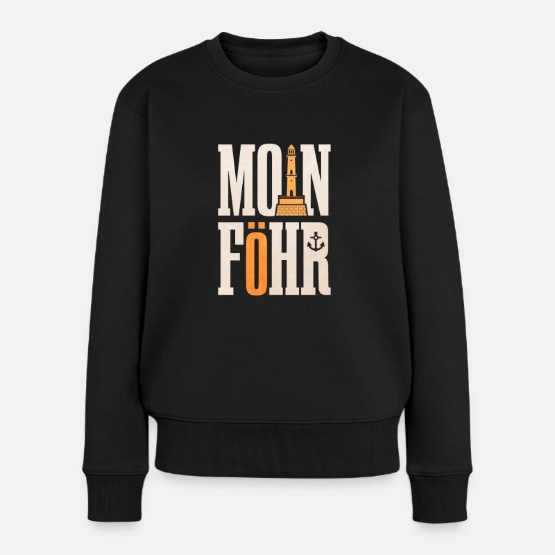 Föhr - Frauen Premium Bio Pullover - Schwarz