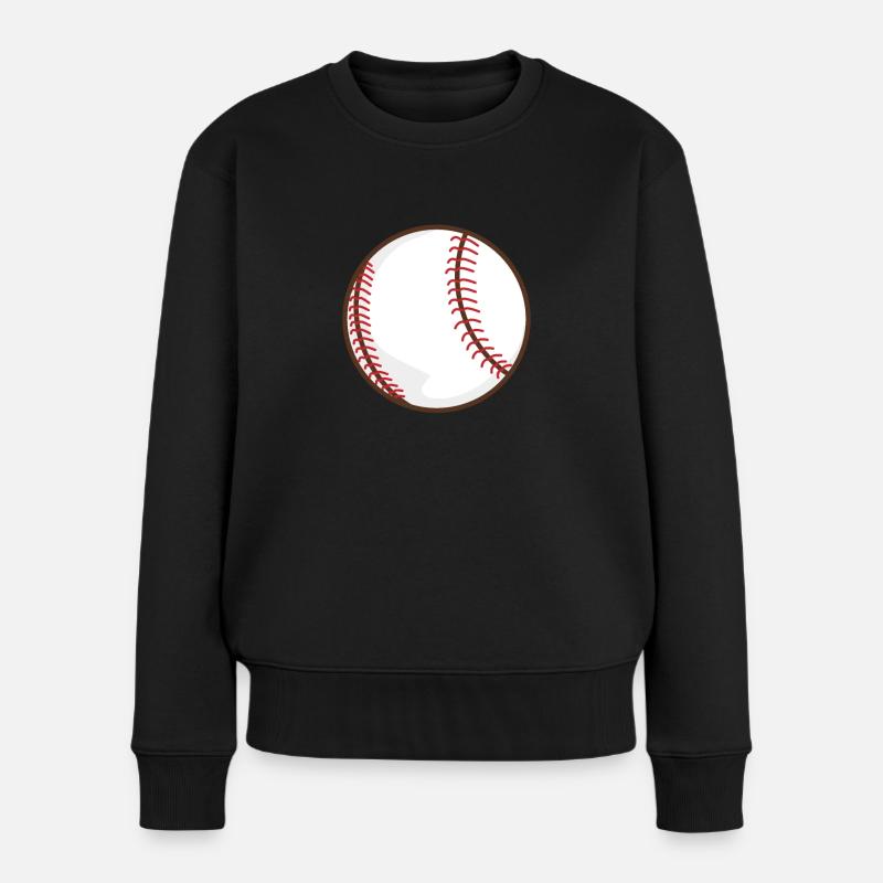 Baseball - Frauen Premium Bio Pullover - Schwarz
