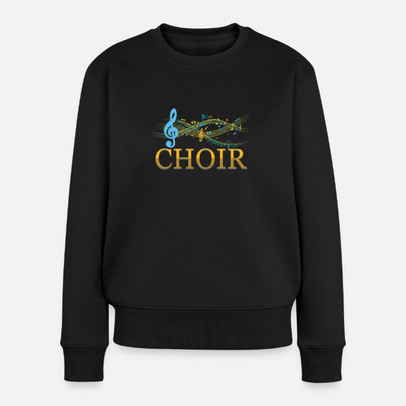 Clef Choir Music Notes Choral Chorus Singing Gift - Women's Premium Organic Jumper - black