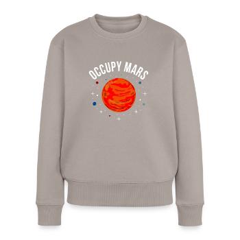 Besetzen Sie Mars Nasa Astrologie Raumfahrt Spaß - Frauen Premium Bio Pullover - Taupe - Vorne - Julia (174cm)