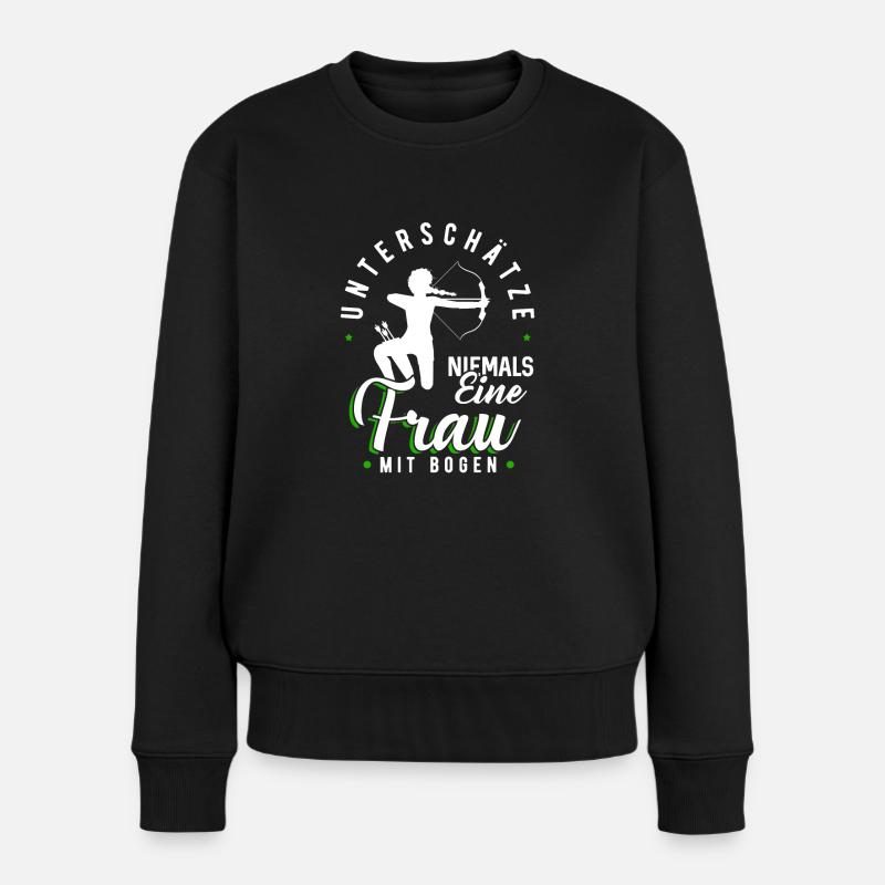 Bogenschießen - Frauen Premium Bio Pullover - Schwarz