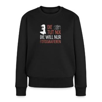 Fotografin Fotografieren Kamera Spiegelreflex - Frauen Premium Bio Pullover - Schwarz - Vorne - Julia (174cm)