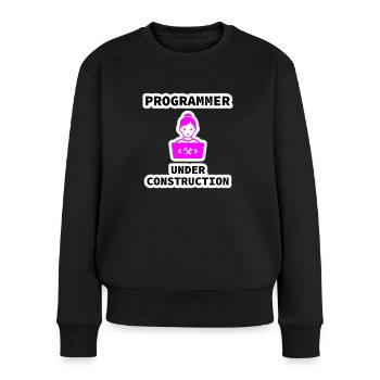 Girl Programmer Under Construction, Programming - Frauen Premium Bio Pullover - Schwarz - Vorne - Julia (174cm)
