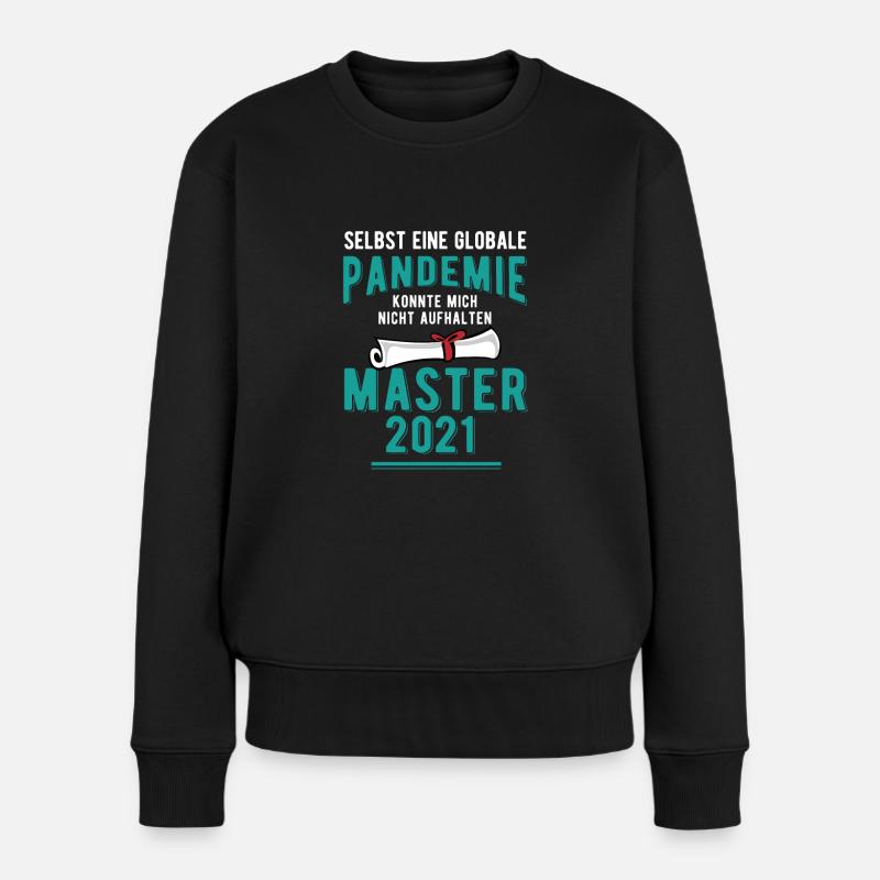 Master 2021 Abschluss Globale Pandemie Studium - Frauen Premium Bio Pullover - Schwarz