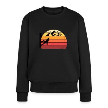 Bouldern - Frauen Premium Bio Pullover - Schwarz - Vorne - Julia (174cm)