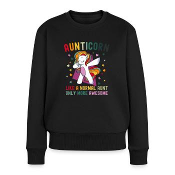 Aunticorn - Beste Tante Der Welt - Tante Geschenk - Frauen Premium Bio Pullover - Schwarz - Vorne - Julia (174cm)