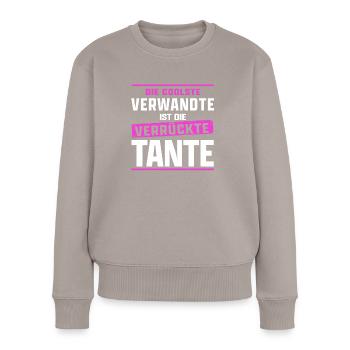 Tante Sprüche Kinder die coolste Verwandte - Frauen Premium Bio Pullover - Taupe - Vorne - Julia (174cm)