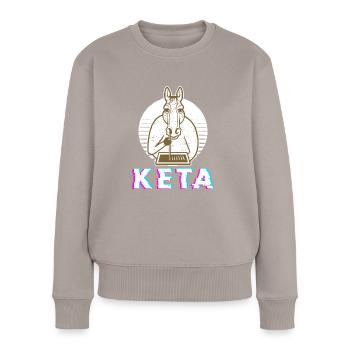 Ketamin Keta Druffi Pferd für Spicker und - Frauen Premium Bio Pullover - Taupe - Vorne - Julia (174cm)
