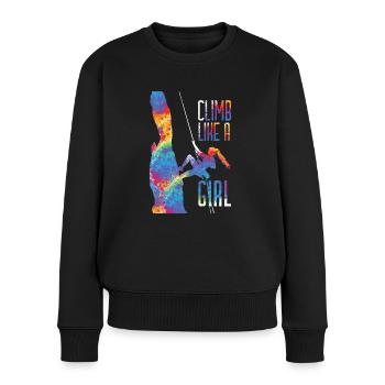 Grimper Comme Une Fille Escalade Bouldern - Pull Premium bio Femme - noir - Devant - Julia (174cm)