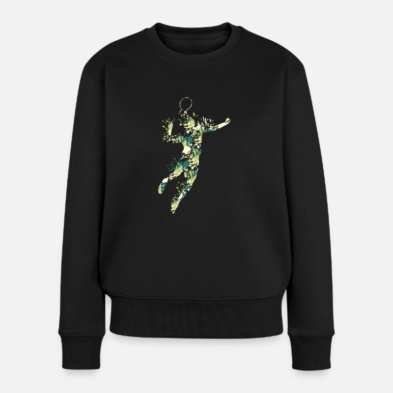 Badminton - Frauen Premium Bio Pullover - Schwarz