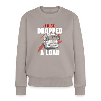 Trucker LKW Fahrer Fernfahrer Brummi Geschenk - Frauen Premium Bio Pullover - Taupe - Vorne - Julia (174cm)