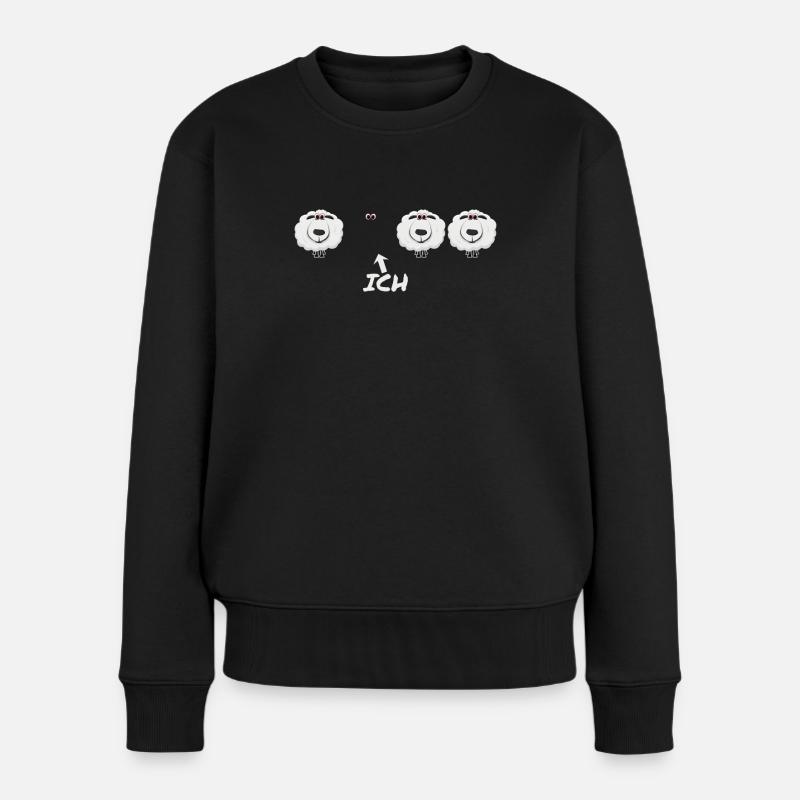 be different Schwarzes Schaf Schafe Schlafshirt - Frauen Premium Bio Pullover - Schwarz