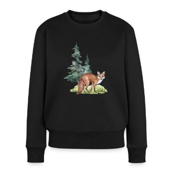 Forêt de Renard - Pull Premium bio Femme - noir - Devant - Julia (174cm)