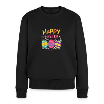 Easter Happy Easter Eggs Happy Easter - Women's Premium Organic Jumper - black - Front - Julia (174cm)