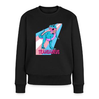 Dino transgenre - Transaurus - Pull Premium bio Femme - noir - Devant - Julia (174cm)