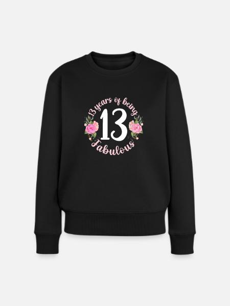 13 year old girl birthday. 13th birthday teenager - Women's Premium Organic Jumper - black