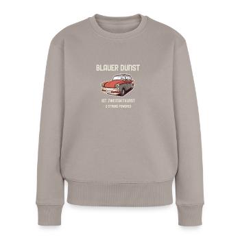 TRABI 500  500 Zweitakt 2Takt Blauer Dunst - Frauen Premium Bio Pullover - Taupe - Vorne - Julia (174cm)