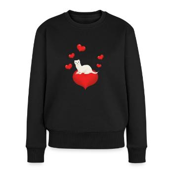 Hermeline et belette - Pull Premium bio Femme - noir - Devant - Julia (174cm)