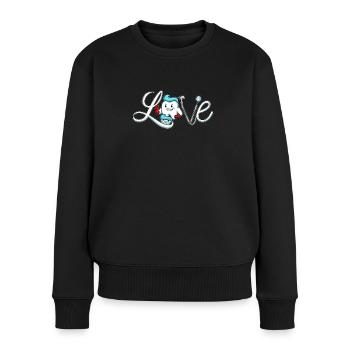 Zahnarzthelferin zahnmedizinische Fachangestellte - Frauen Premium Bio Pullover - Schwarz - Vorne - Julia (174cm)