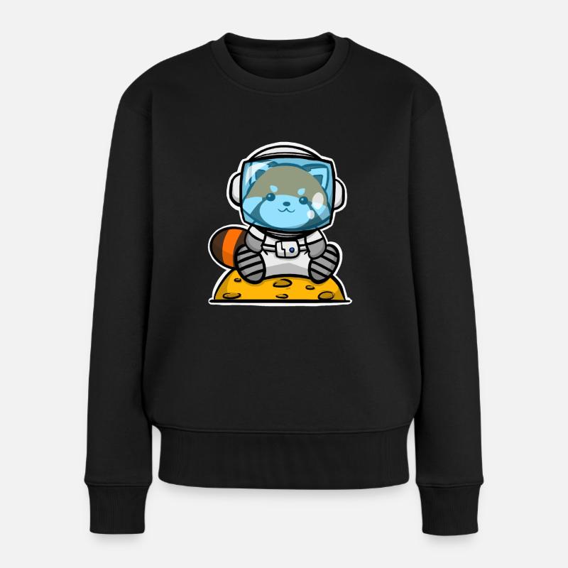 Red Panda Astronaut - Women's Premium Organic Jumper - black