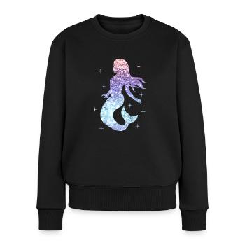 paillettes dames fille cadeau nixe - Pull Premium bio Femme - noir - Devant - Julia (174cm)